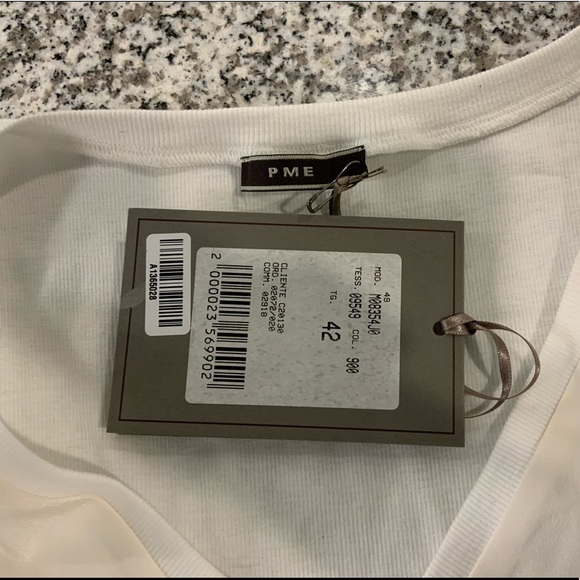 PESERICO White Cotton Silk Layered Top Sz IT42/US6 - Picture 9 of 11